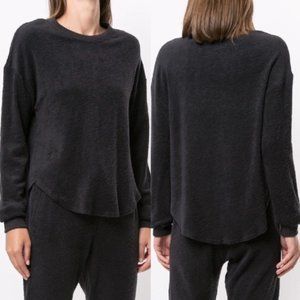 Revolve ALALA Curved Hem Knit Jumper Sweatshirt in Black